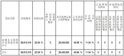 江苏立霸实业股份有限公司关于持股5%以上股东部分股份质押的公告