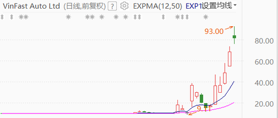 “越南特斯拉”盘中暴涨35%，市值突破2100亿美元，相当于两个高盛